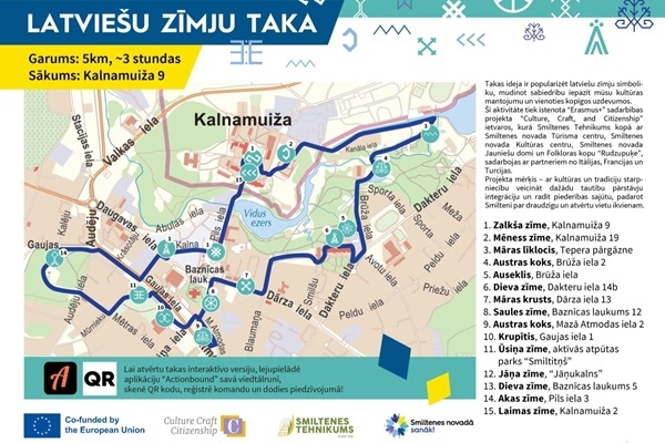 Smiltenes novada Tūrisma informācijas centrā pieejama Latviešu zīmju takas karte