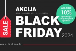 Atpūtas un ceļojumu piedāvājumi 29.11.2024 - 02.12.2024 “Black Friday” 2024 akcija Tez Tour Latvia