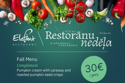 Atpūtas un ceļojumu piedāvājumi 04.11.2025 - 09.11.2025 Līdz 9.novembrim pie mums ir īpaši gardi! Restaurant Elefant